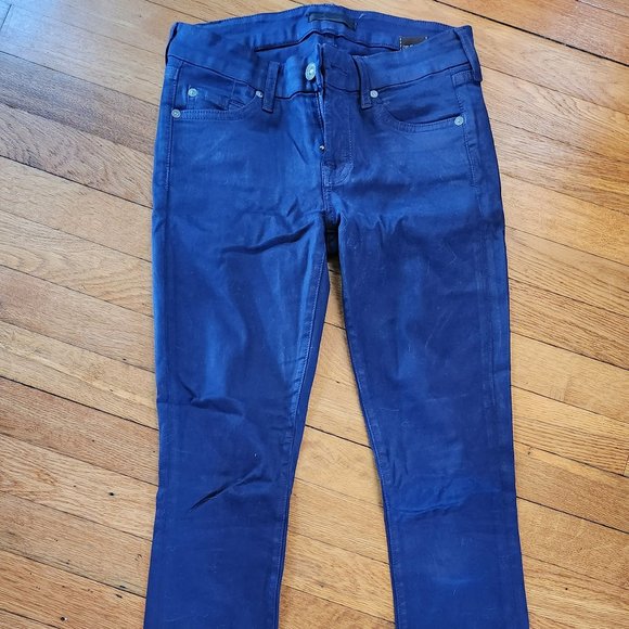 7 for All Mankind Purple Shiny Jeans - Picture 1 of 4
